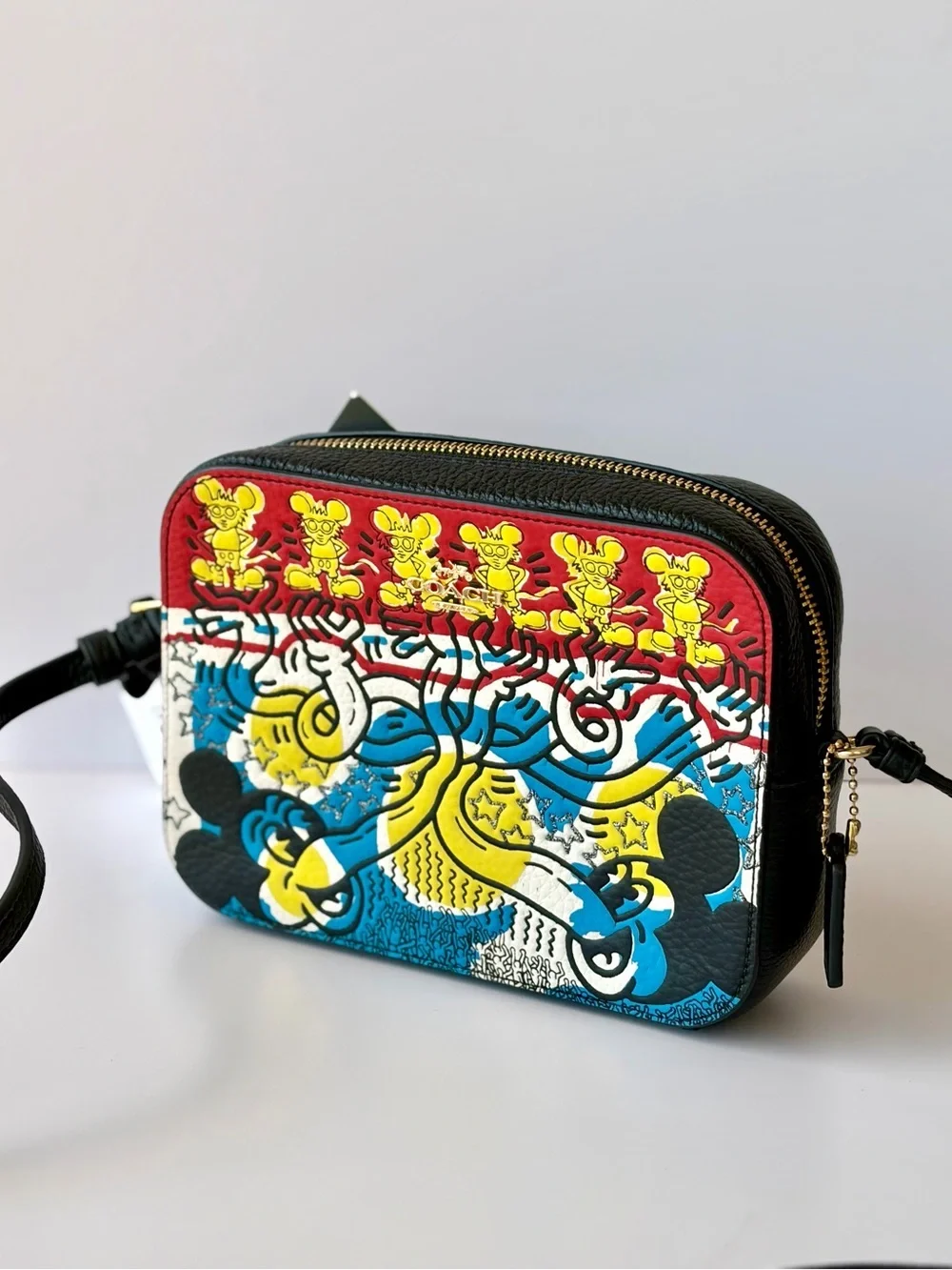 Coach Disney Mickey Mouse X Keith Haring Mini Camera Crossbody Bag